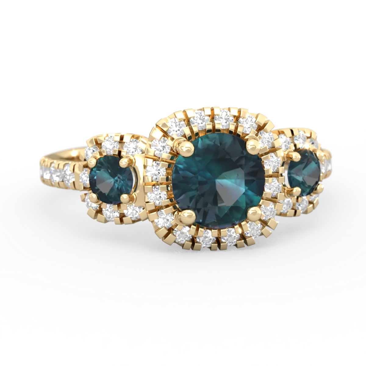 Alexandrite Regal Halo 14K Yellow Gold ring R5350