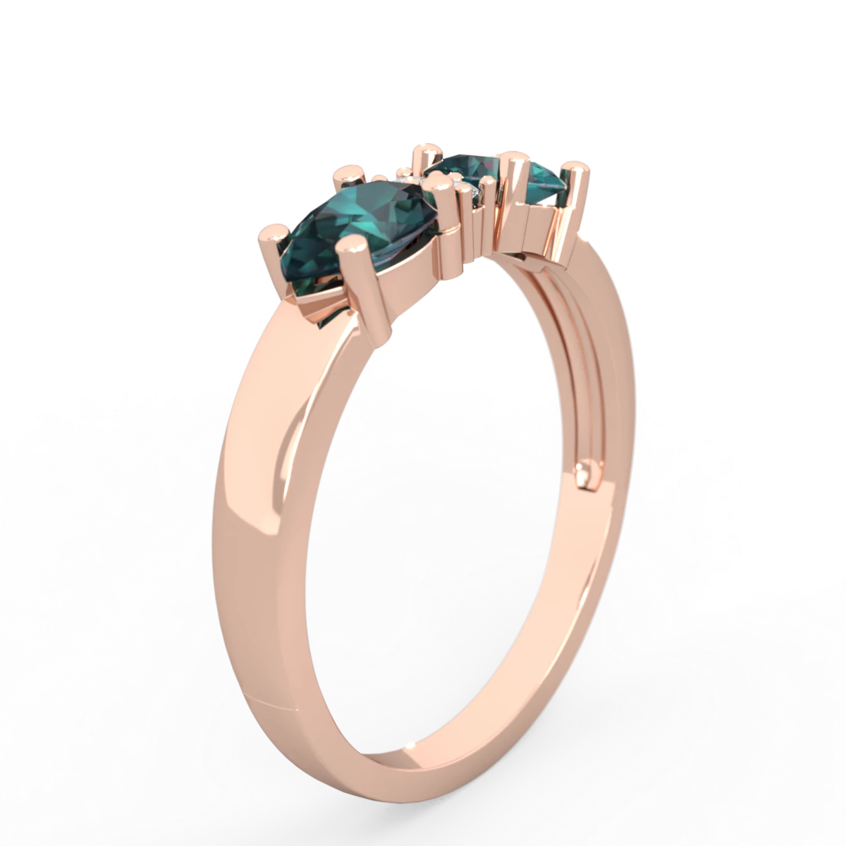Alexandrite Pear Bowtie 14K Rose Gold ring R0865