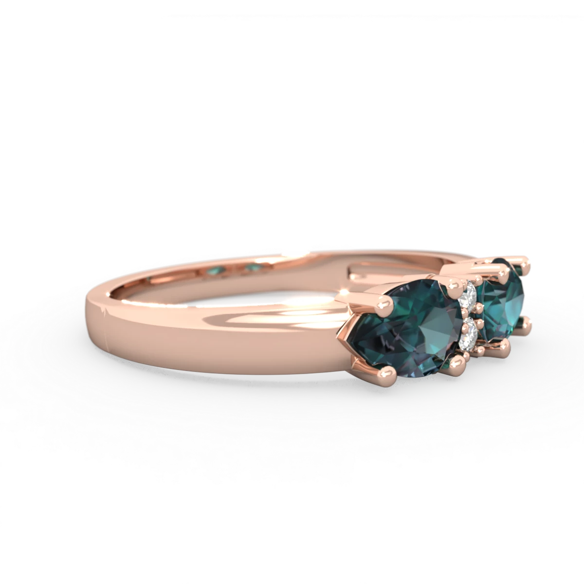 Alexandrite Pear Bowtie 14K Rose Gold ring R0865