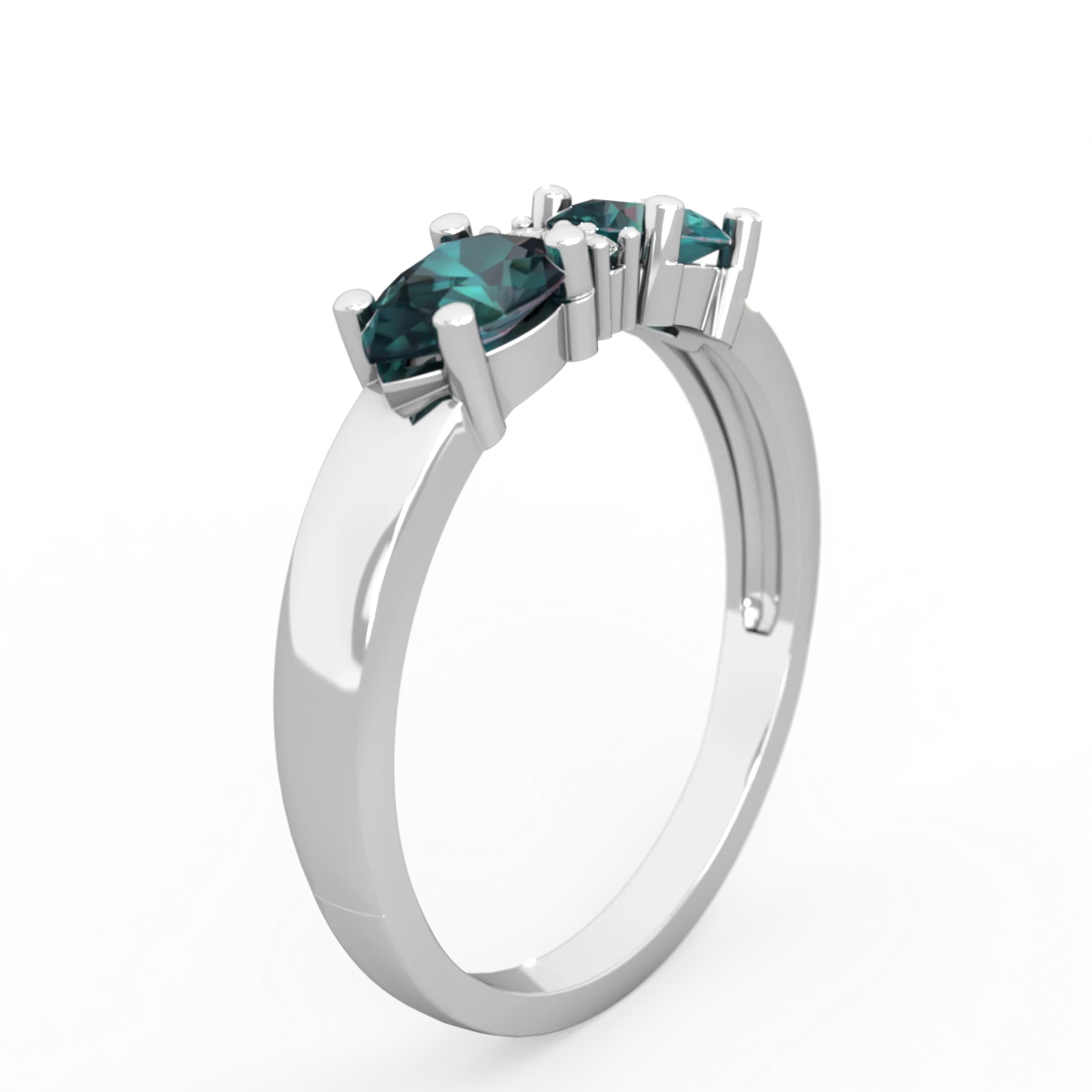 Alexandrite Pear Bowtie 14K White Gold ring R0865