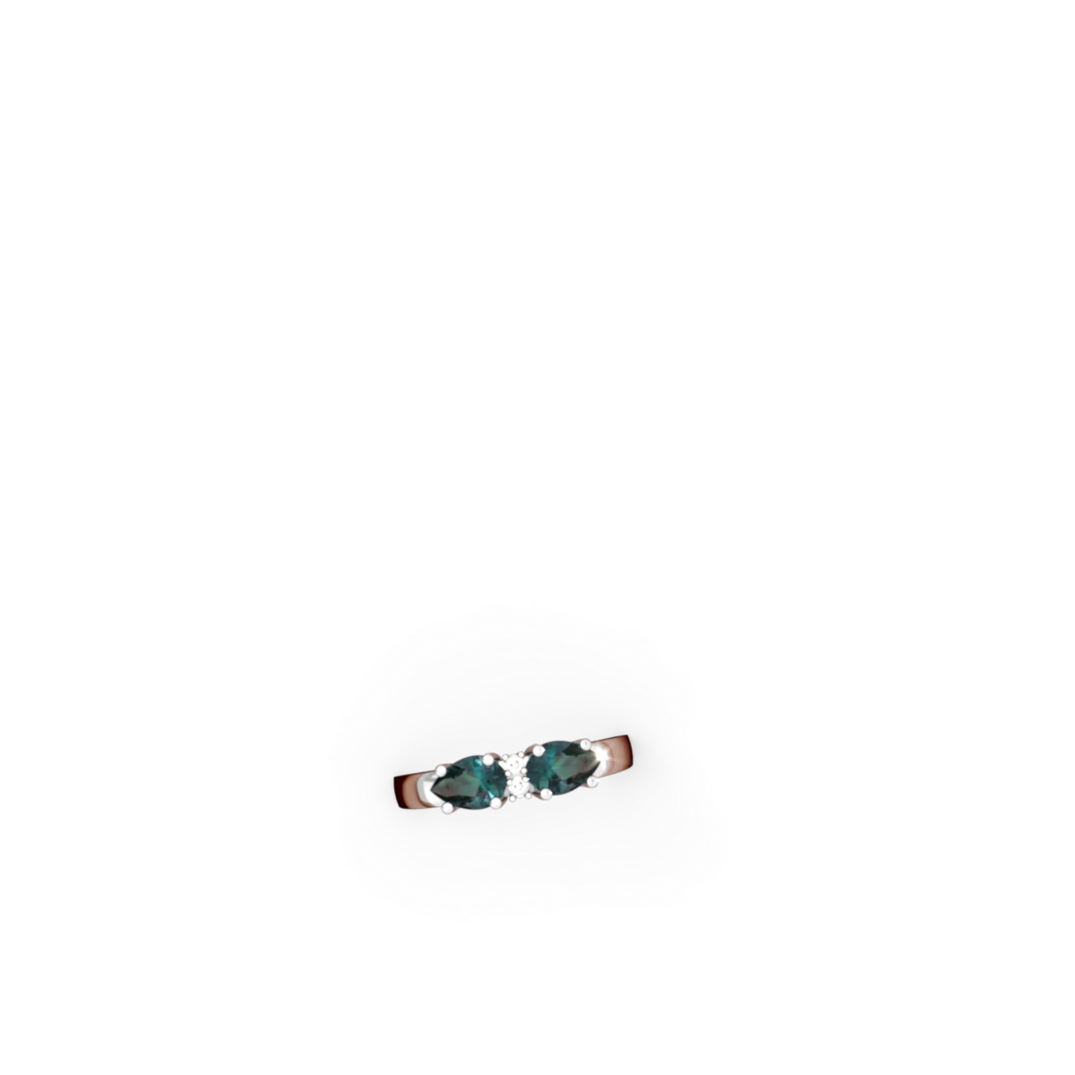 Alexandrite Pear Bowtie 14K White Gold ring R0865