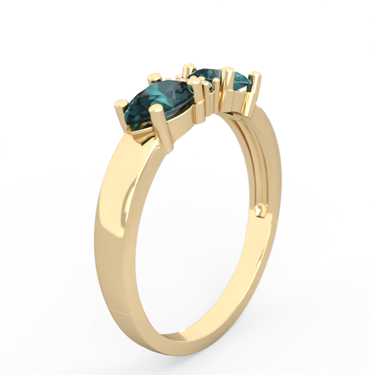 Alexandrite Pear Bowtie 14K Yellow Gold ring R0865
