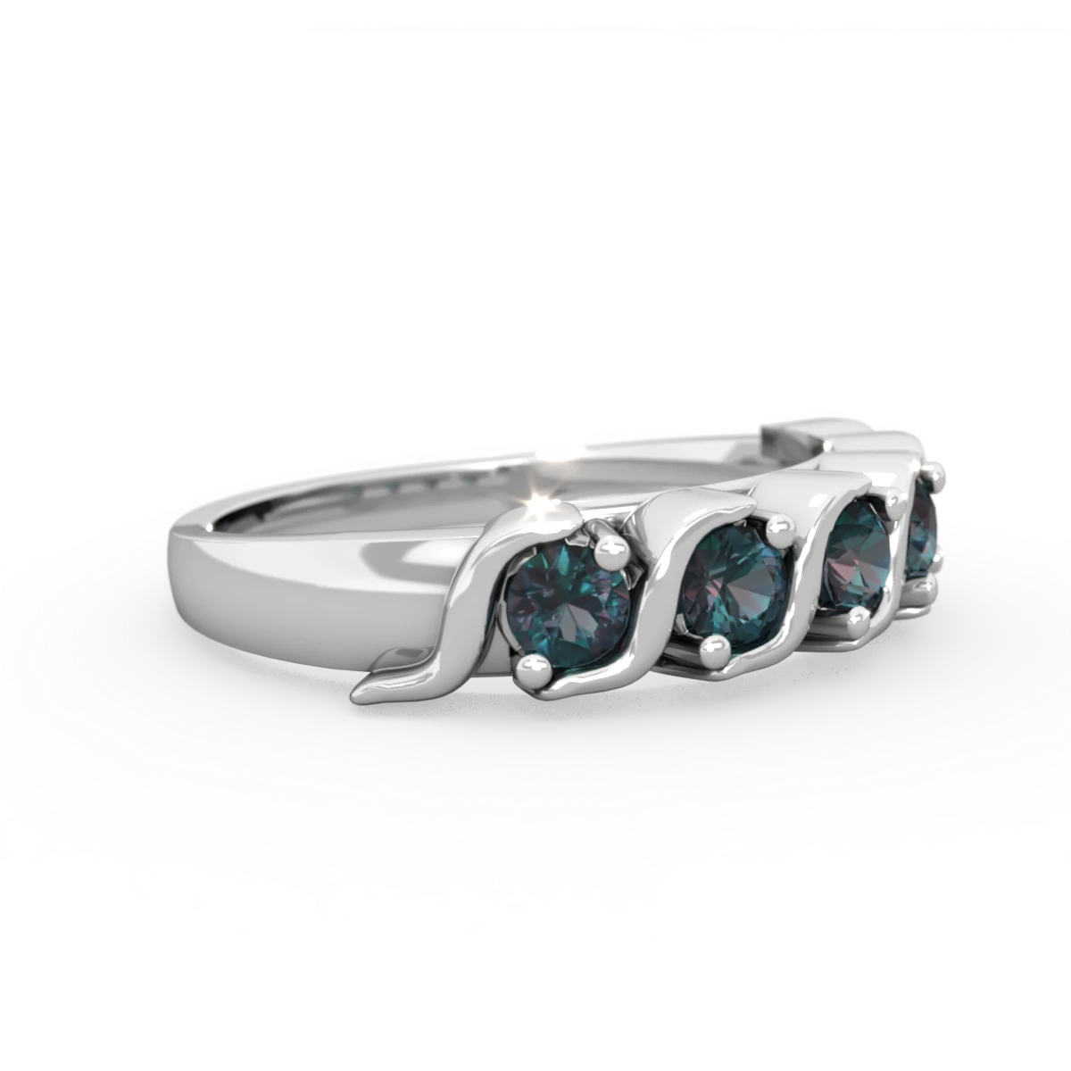 Alexandrite Anniversary Band 14K White Gold ring R2089