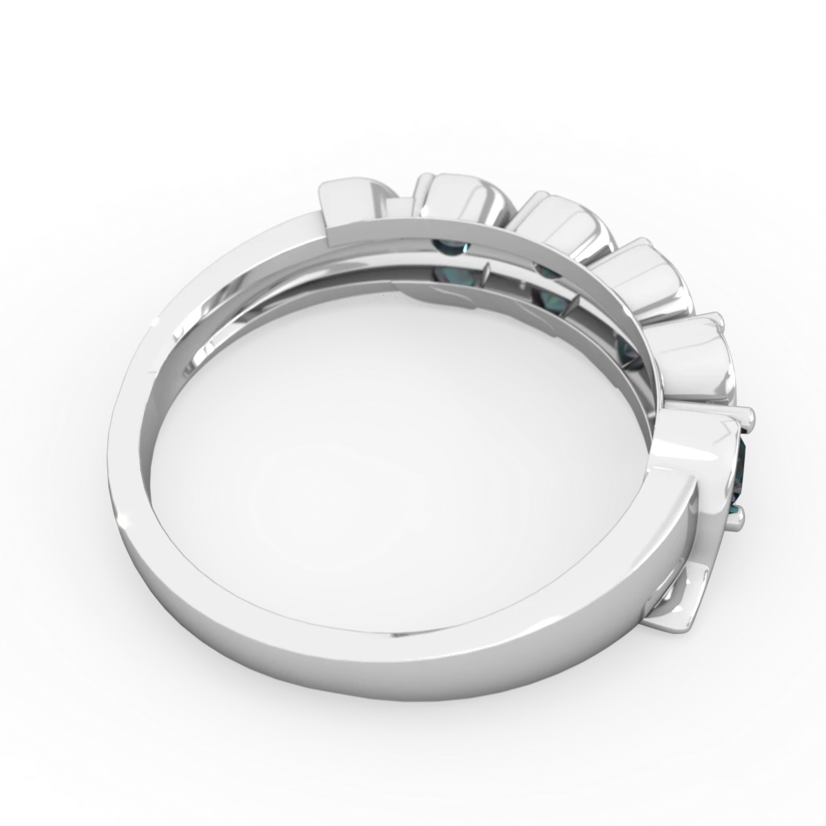 Alexandrite Anniversary Band 14K White Gold ring R2089