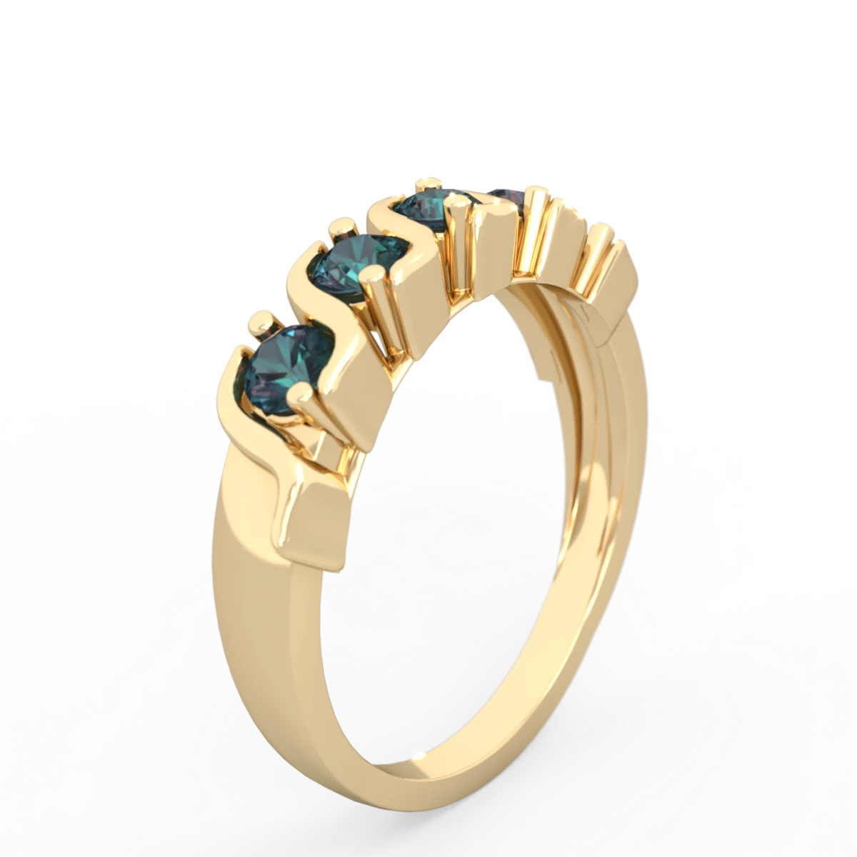 Alexandrite Anniversary Band 14K Yellow Gold ring R2089