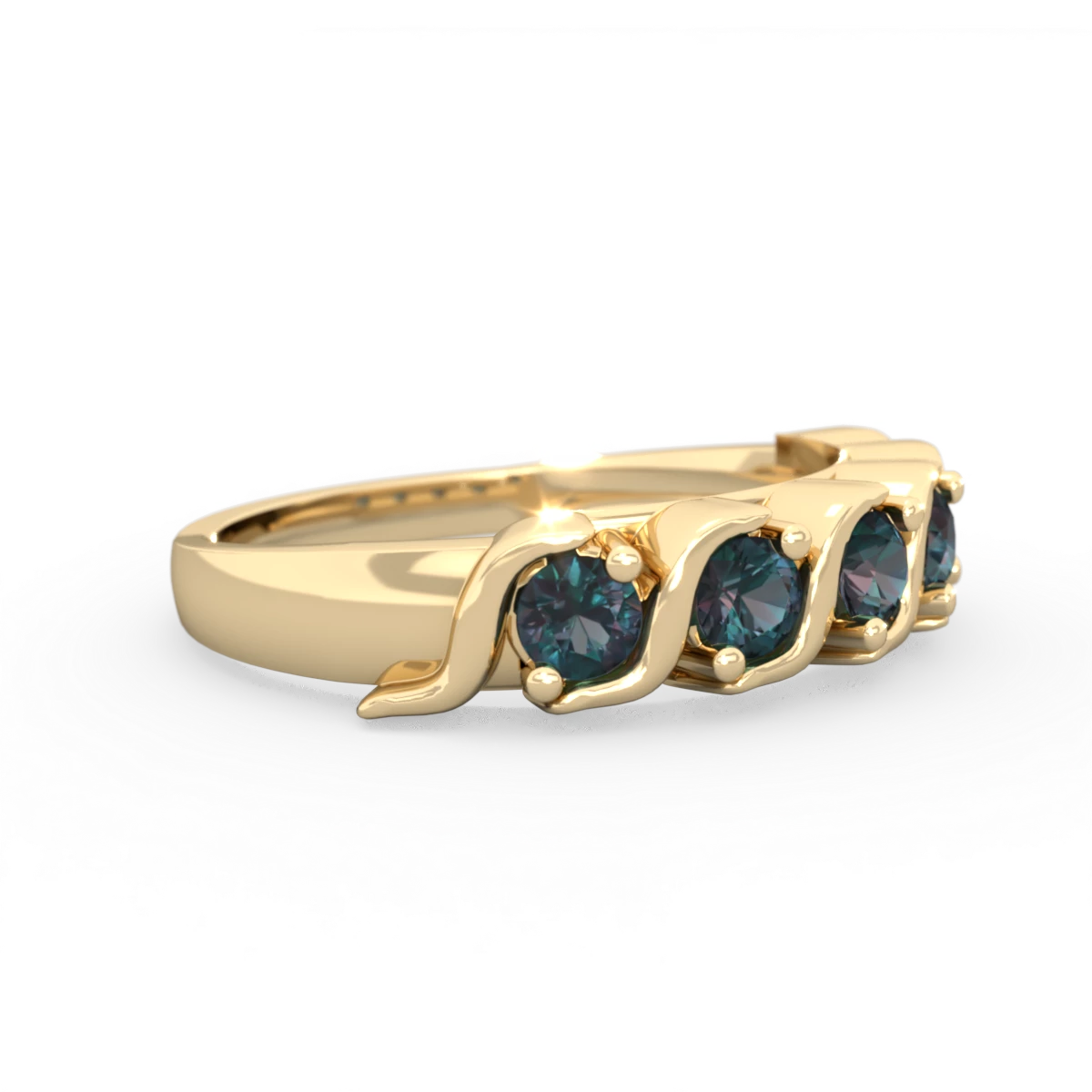 Alexandrite Anniversary Band 14K Yellow Gold ring R2089