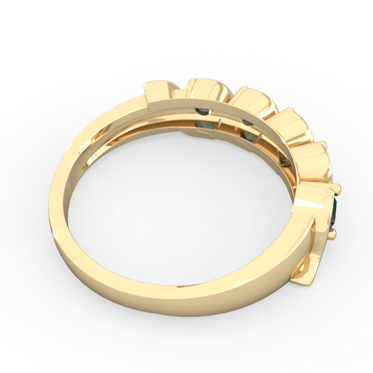 Alexandrite Anniversary Band 14K Yellow Gold ring R2089