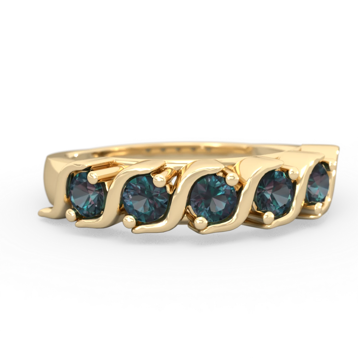 Alexandrite Anniversary Band 14K Yellow Gold ring R2089