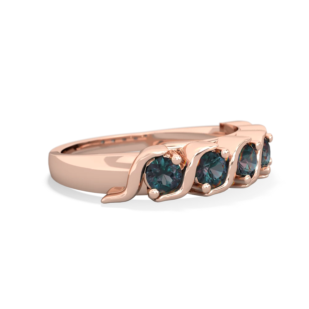 Alexandrite Anniversary Band 14K Rose Gold ring R2089