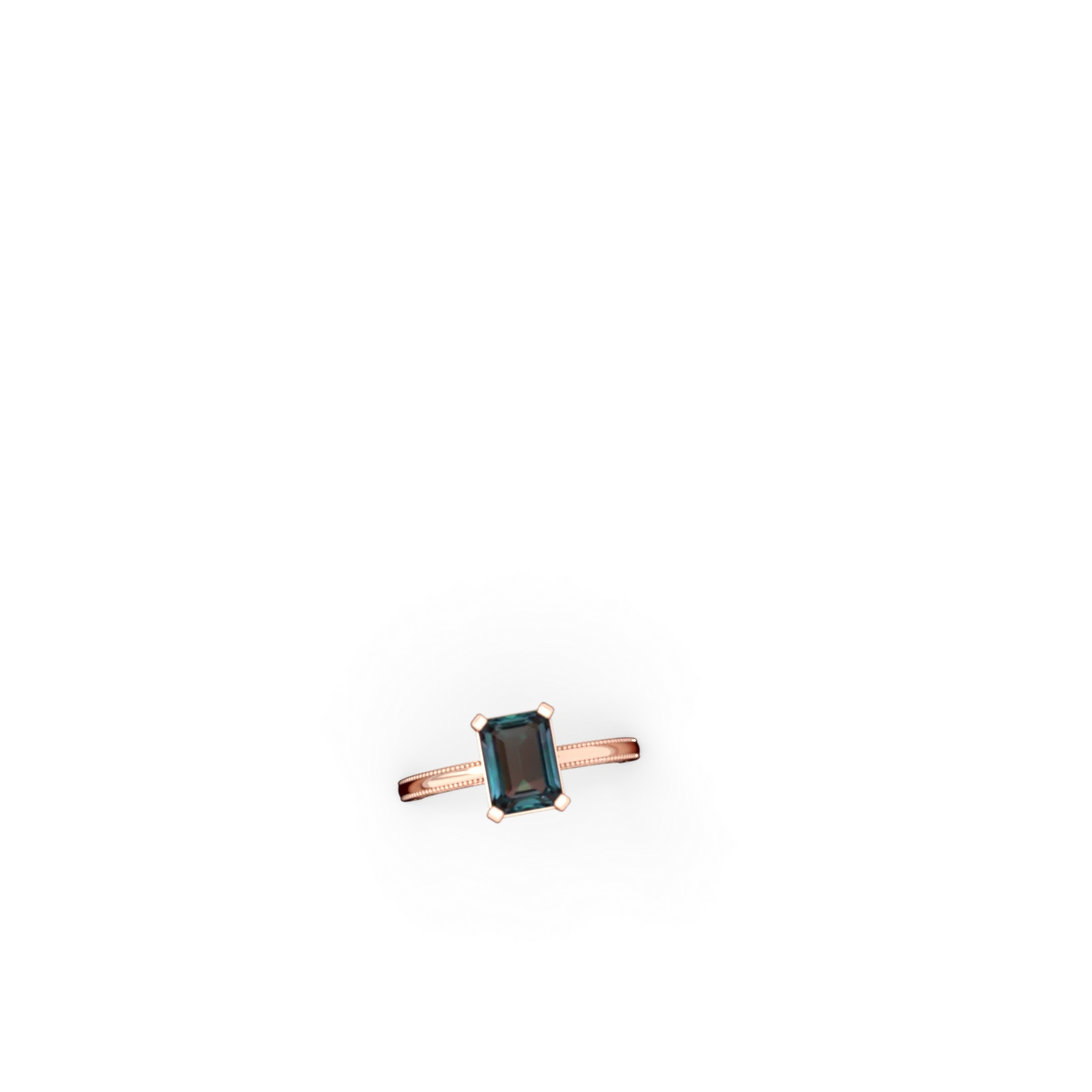 Alexandrite Milgrain Scroll 14K Rose Gold ring R2338