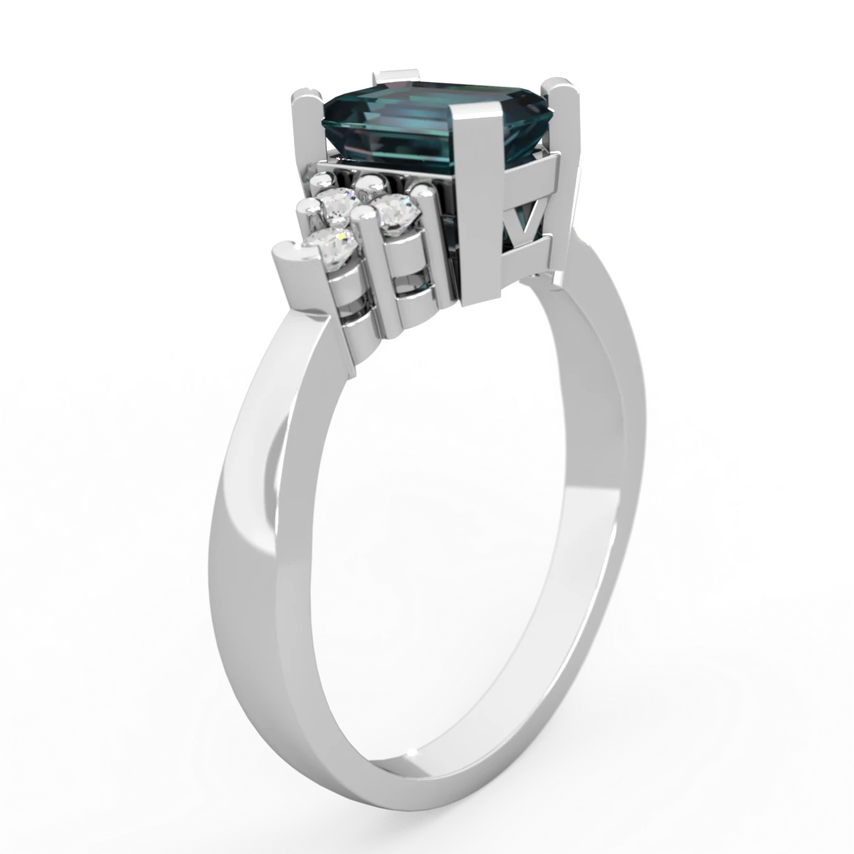 Alexandrite Timeless Classic 14K White Gold ring R2591