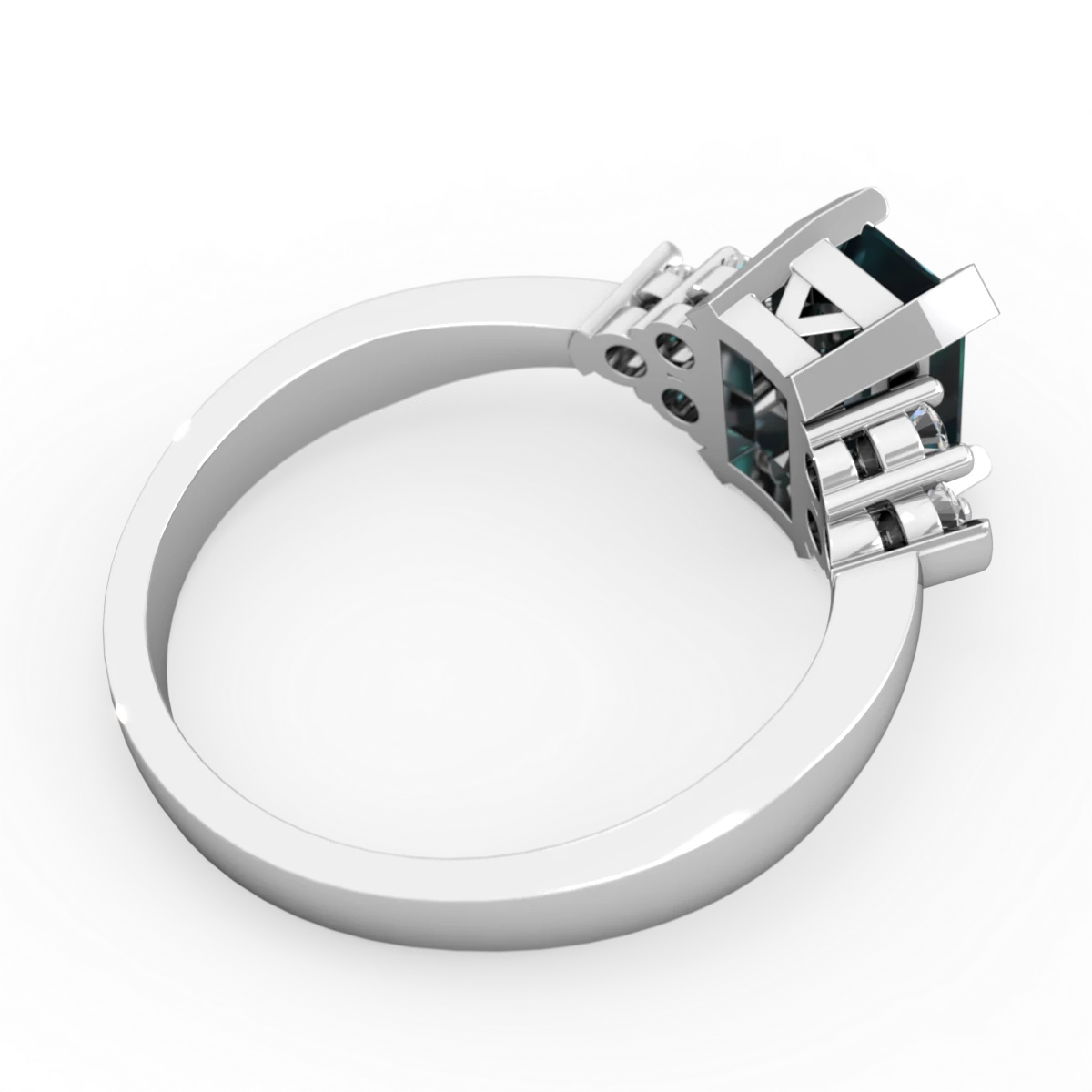 Alexandrite Timeless Classic 14K White Gold ring R2591