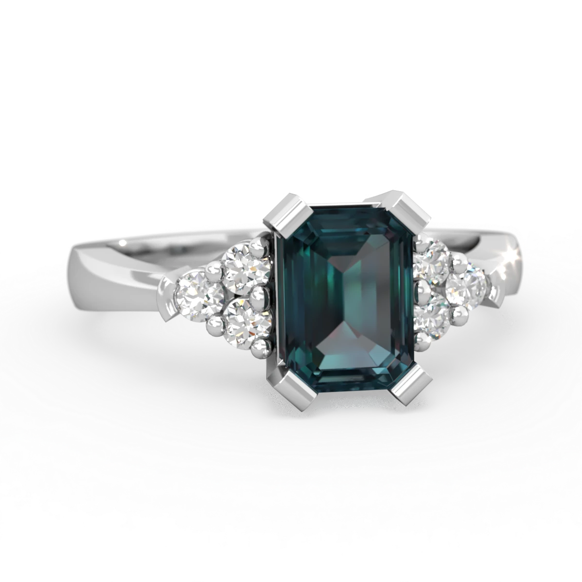 Alexandrite Timeless Classic 14K White Gold ring R2591