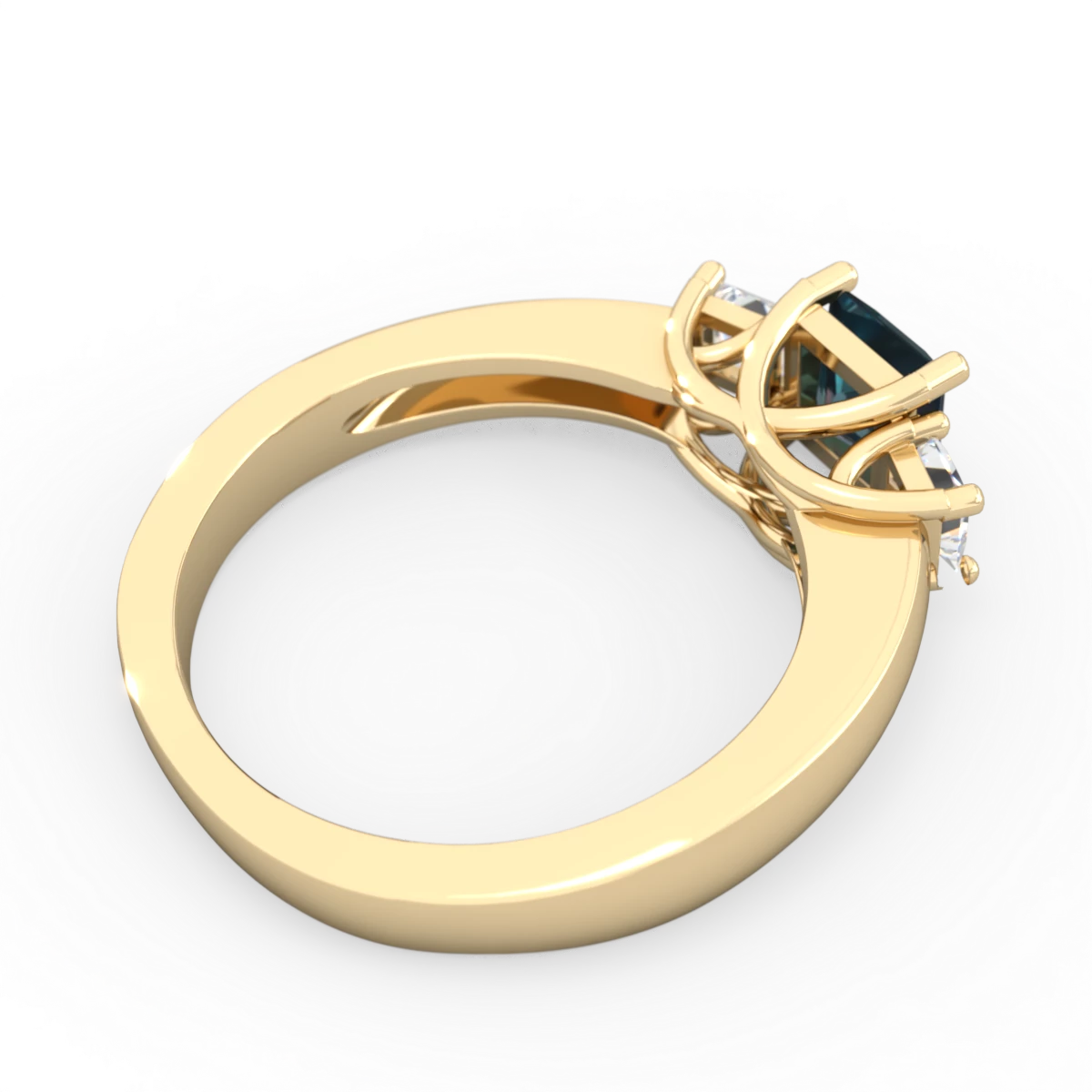 Alexandrite Three Stone Trellis 14K Yellow Gold ring R4015