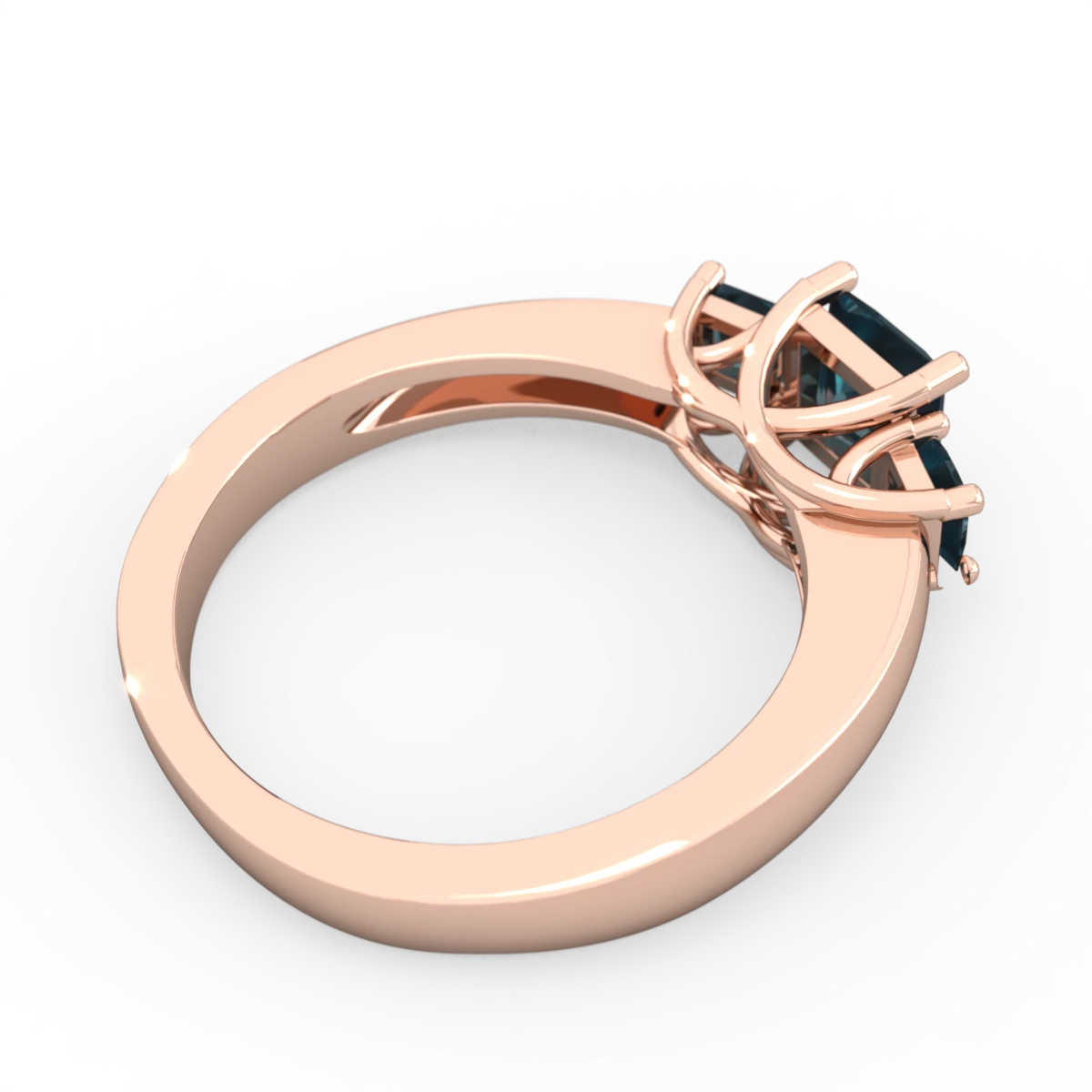Alexandrite Three Stone Trellis 14K Rose Gold ring R4015