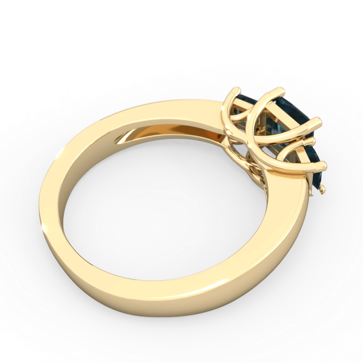 Alexandrite Three Stone Trellis 14K Yellow Gold ring R4015