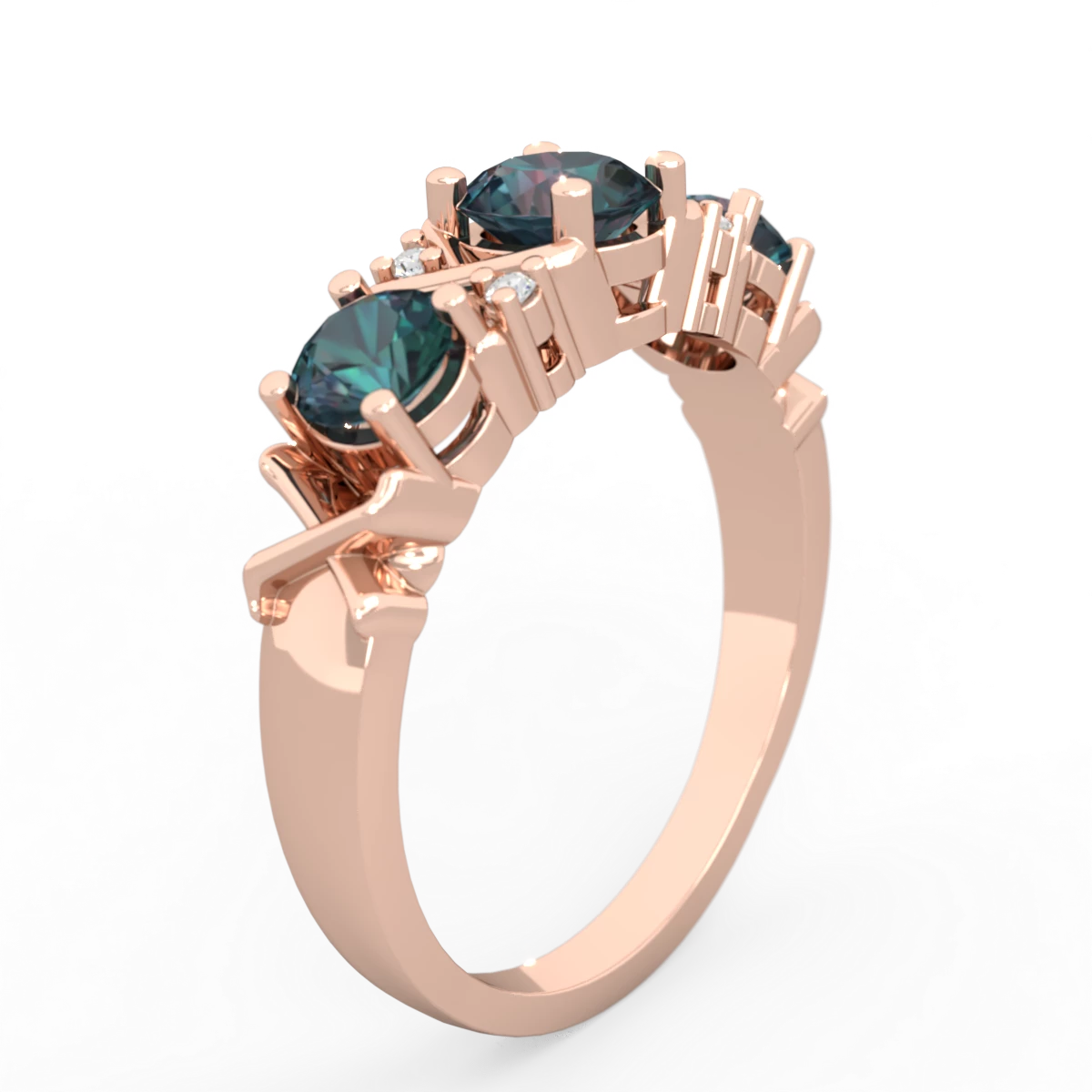 Alexandrite Hugs And Kisses 14K Rose Gold ring R5016