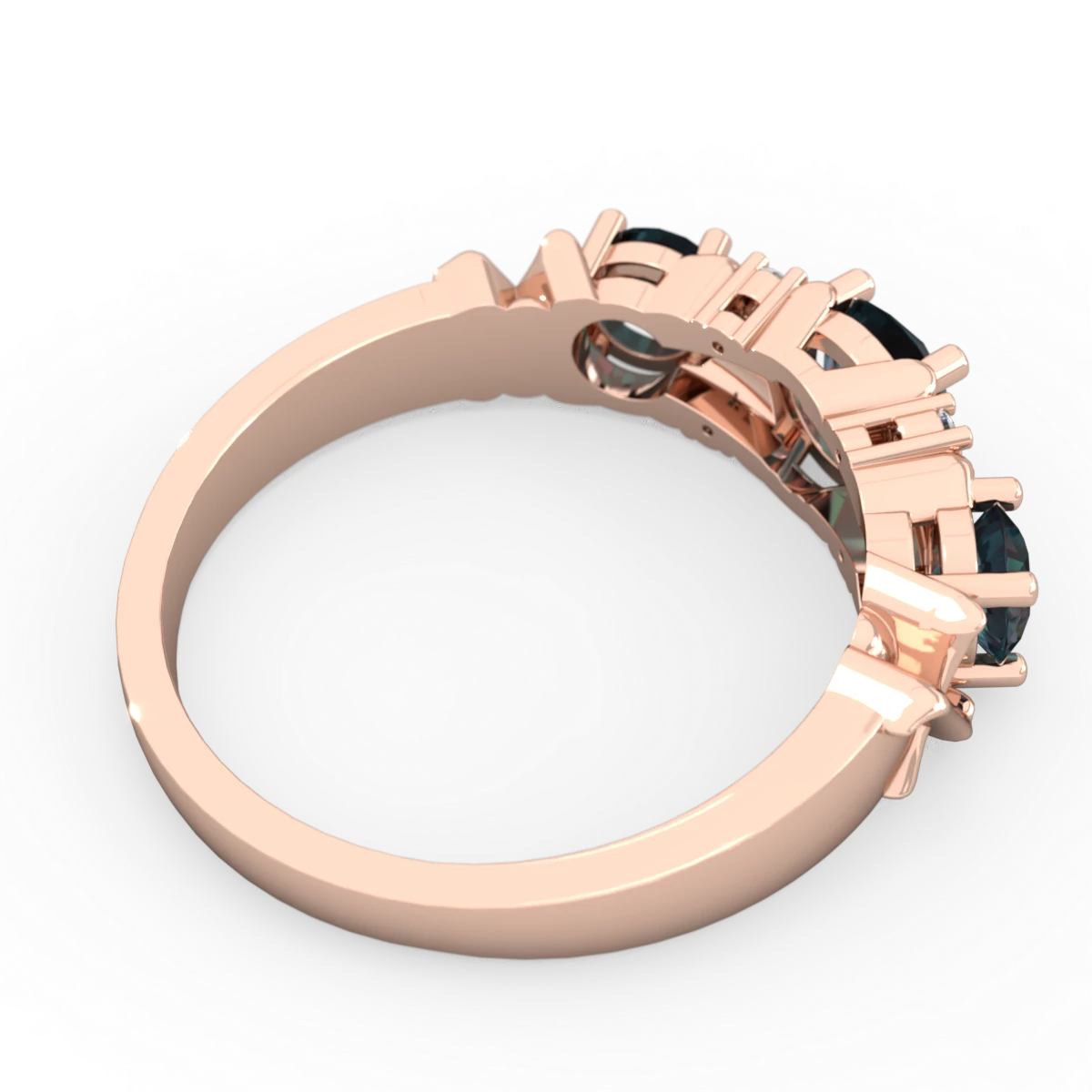 Alexandrite Hugs And Kisses 14K Rose Gold ring R5016