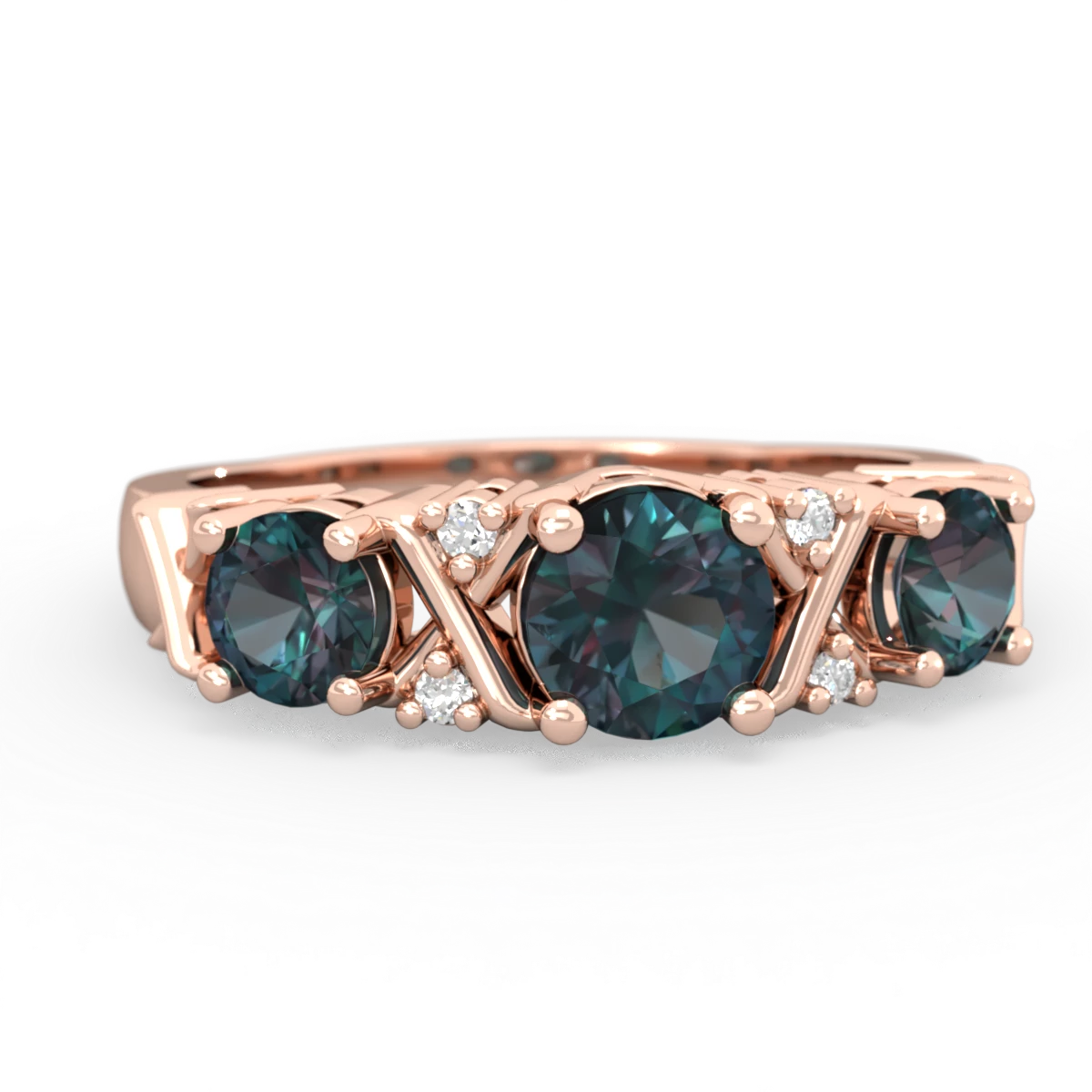 Alexandrite Hugs And Kisses 14K Rose Gold ring R5016