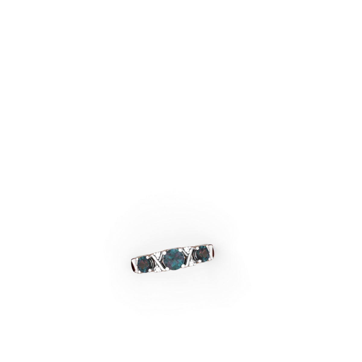 Alexandrite Hugs And Kisses 14K White Gold ring R5016