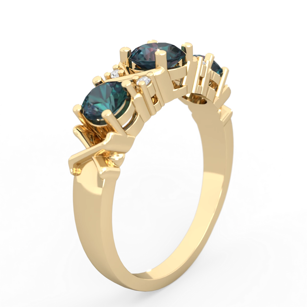 Alexandrite Hugs And Kisses 14K Yellow Gold ring R5016