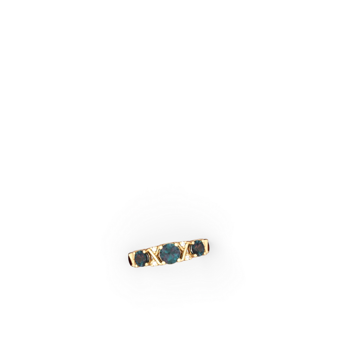 Alexandrite Hugs And Kisses 14K Yellow Gold ring R5016