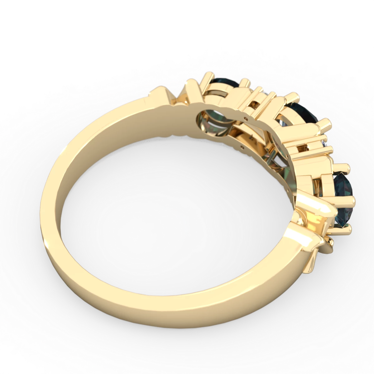 Alexandrite Hugs And Kisses 14K Yellow Gold ring R5016