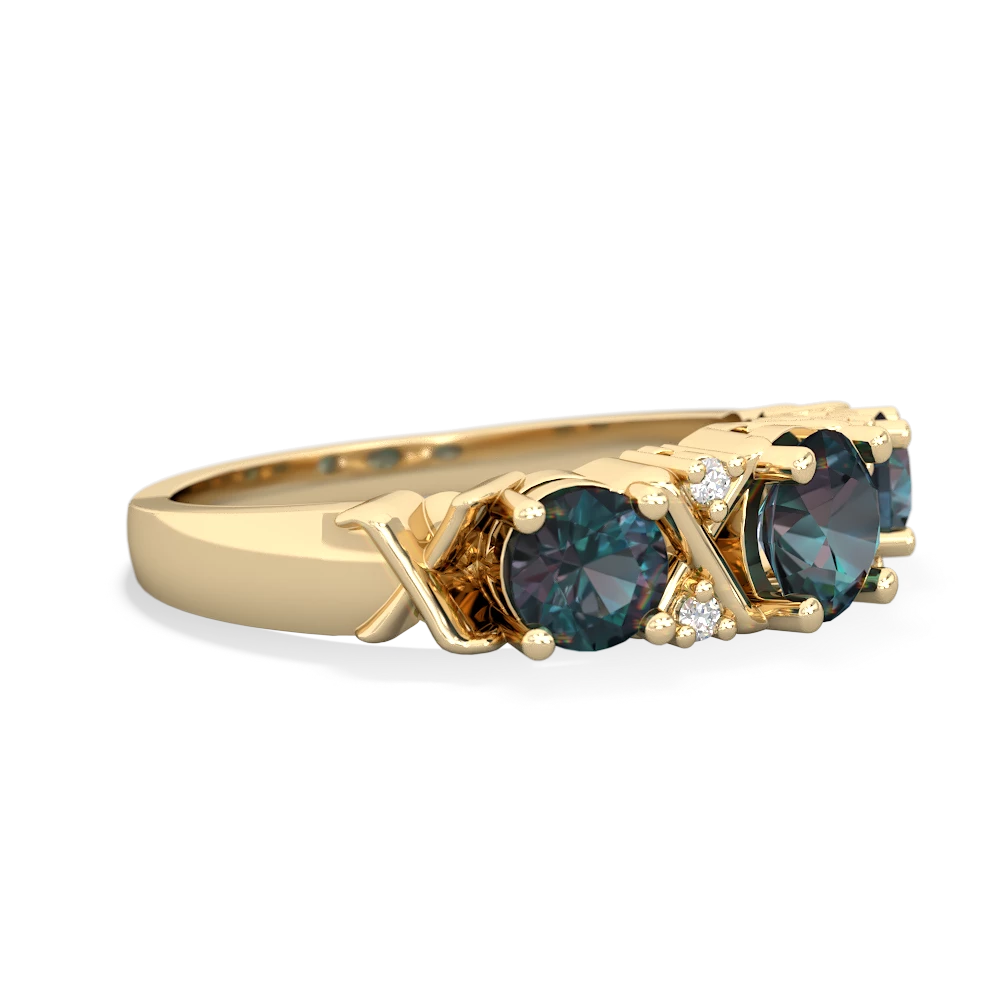 Alexandrite Hugs And Kisses 14K Yellow Gold ring R5016