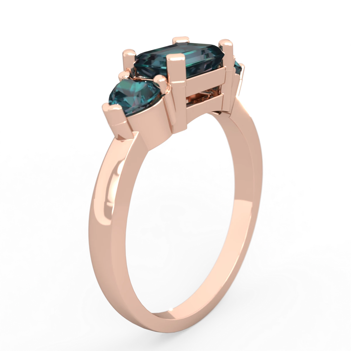 Alexandrite Three Stone 14K Rose Gold ring R5235
