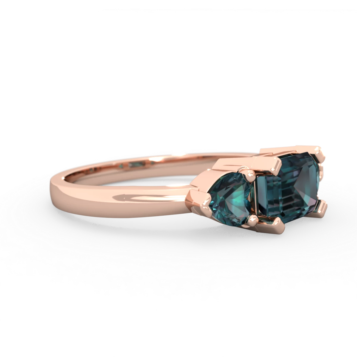 Alexandrite Three Stone 14K Rose Gold ring R5235