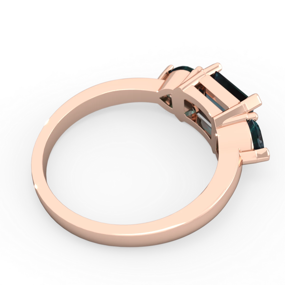 Alexandrite Three Stone 14K Rose Gold ring R5235