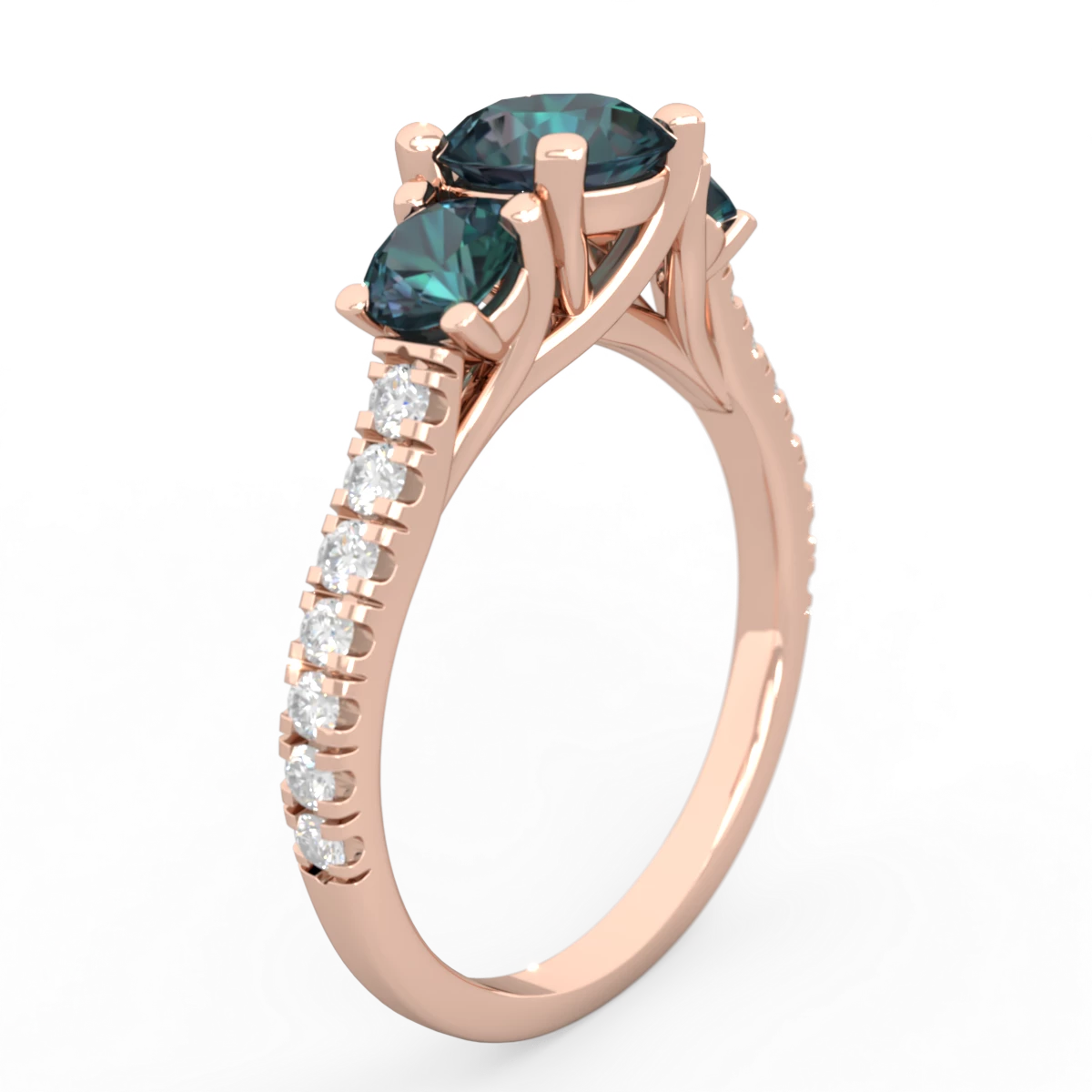Alexandrite Pave Trellis 14K Rose Gold ring R5500