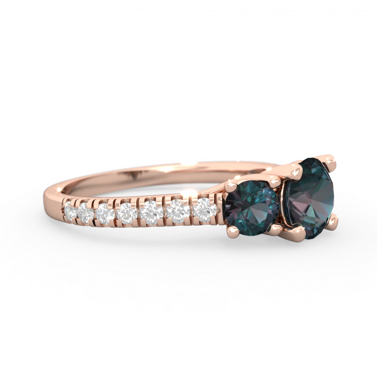 Alexandrite Pave Trellis 14K Rose Gold ring R5500