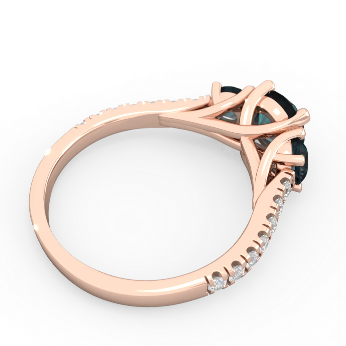 Alexandrite Pave Trellis 14K Rose Gold ring R5500