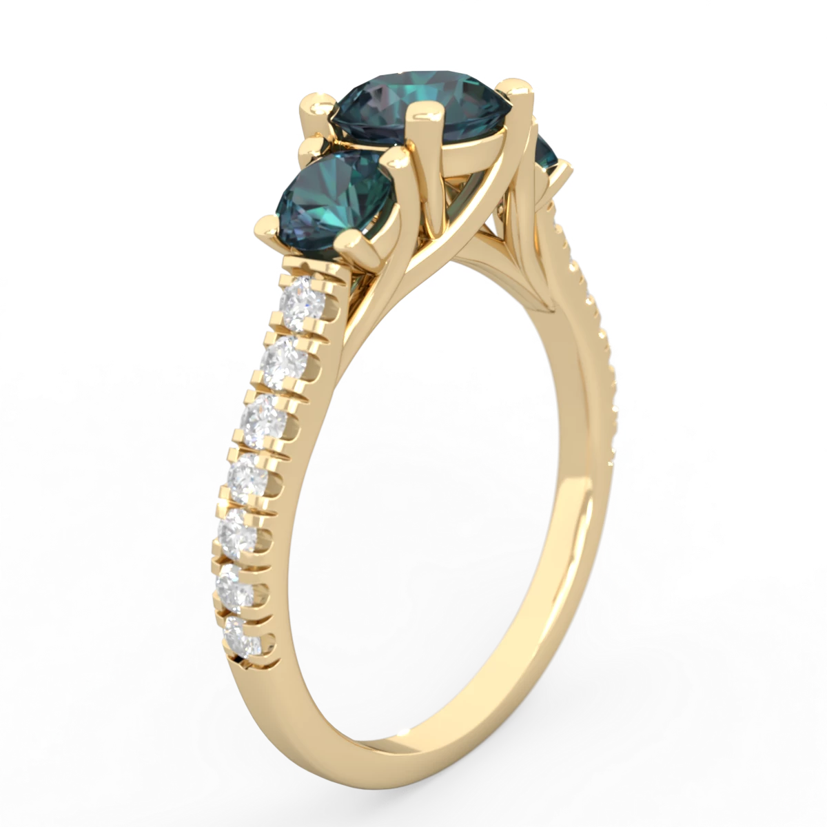 Alexandrite Pave Trellis 14K Yellow Gold ring R5500
