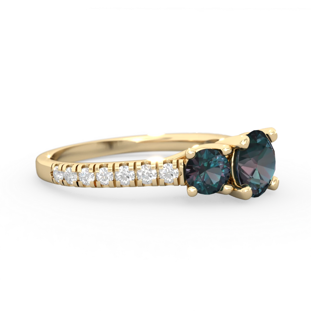 Alexandrite Pave Trellis 14K Yellow Gold ring R5500