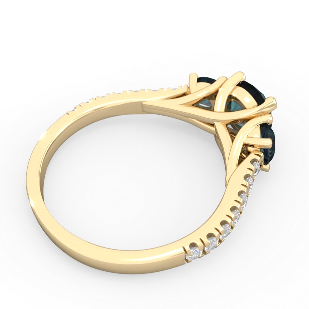 Alexandrite Pave Trellis 14K Yellow Gold ring R5500