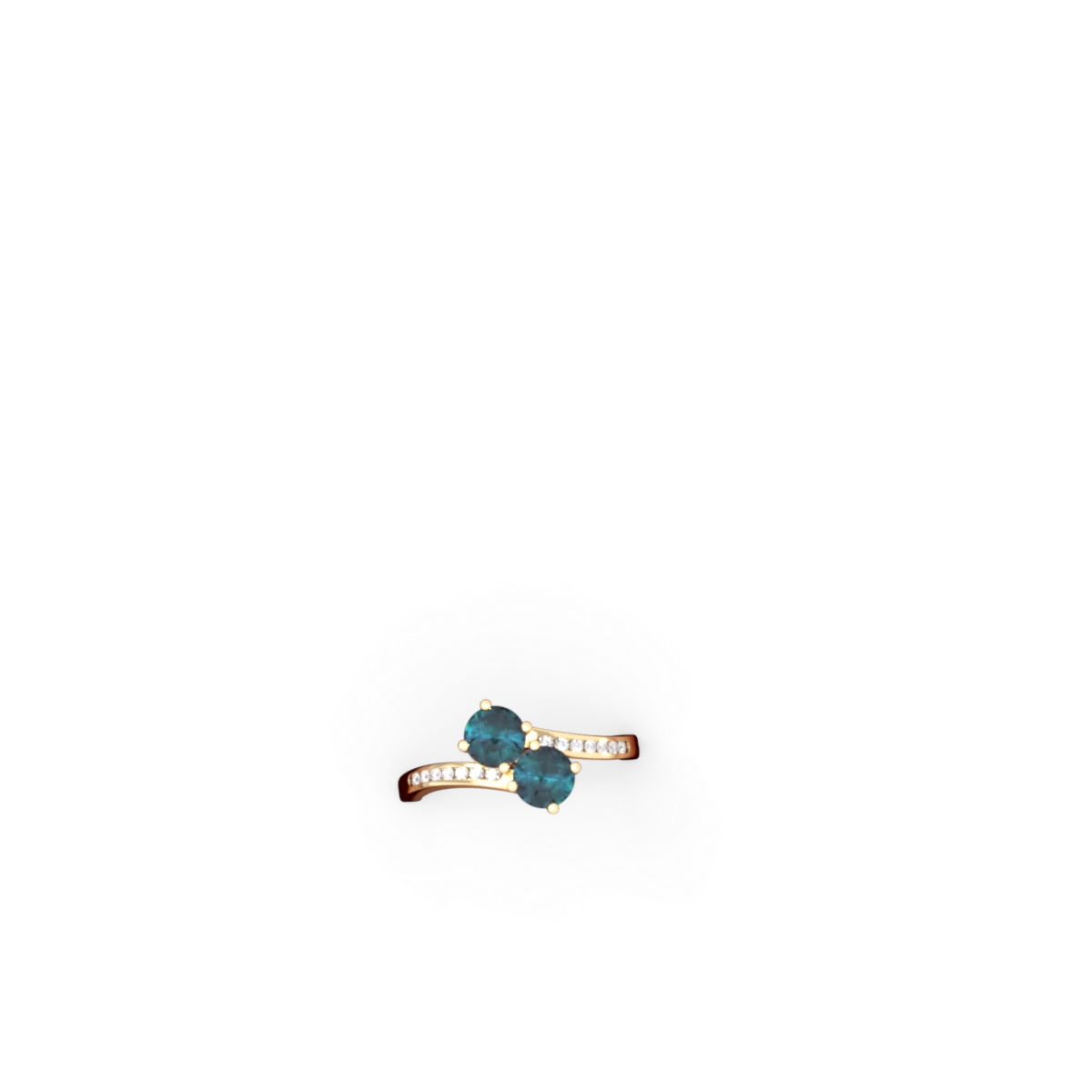 Alexandrite Channel Set Two Stone 14K Yellow Gold ring R5303