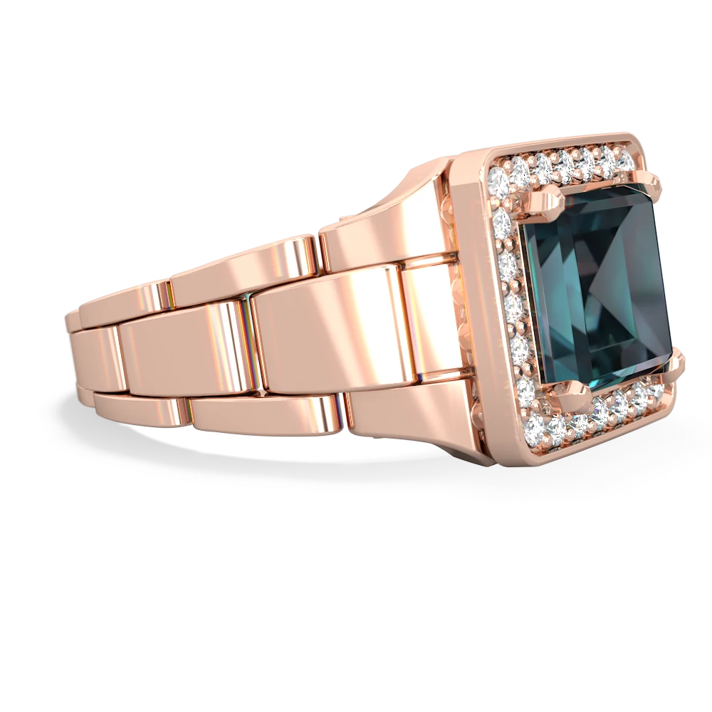 Alexandrite Men's Watch 14K Rose Gold ring R0510