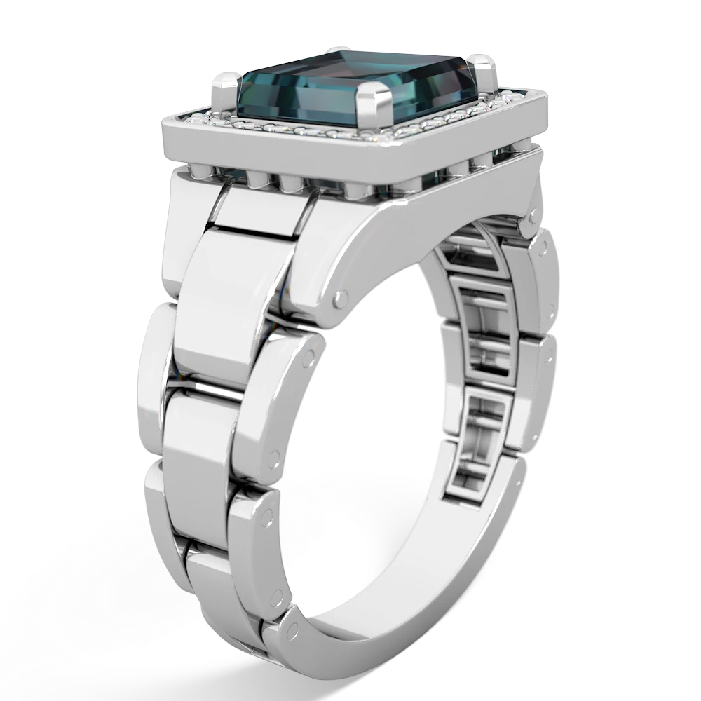 Alexandrite Men s Watch ring 14K White Gold JewelsForMe