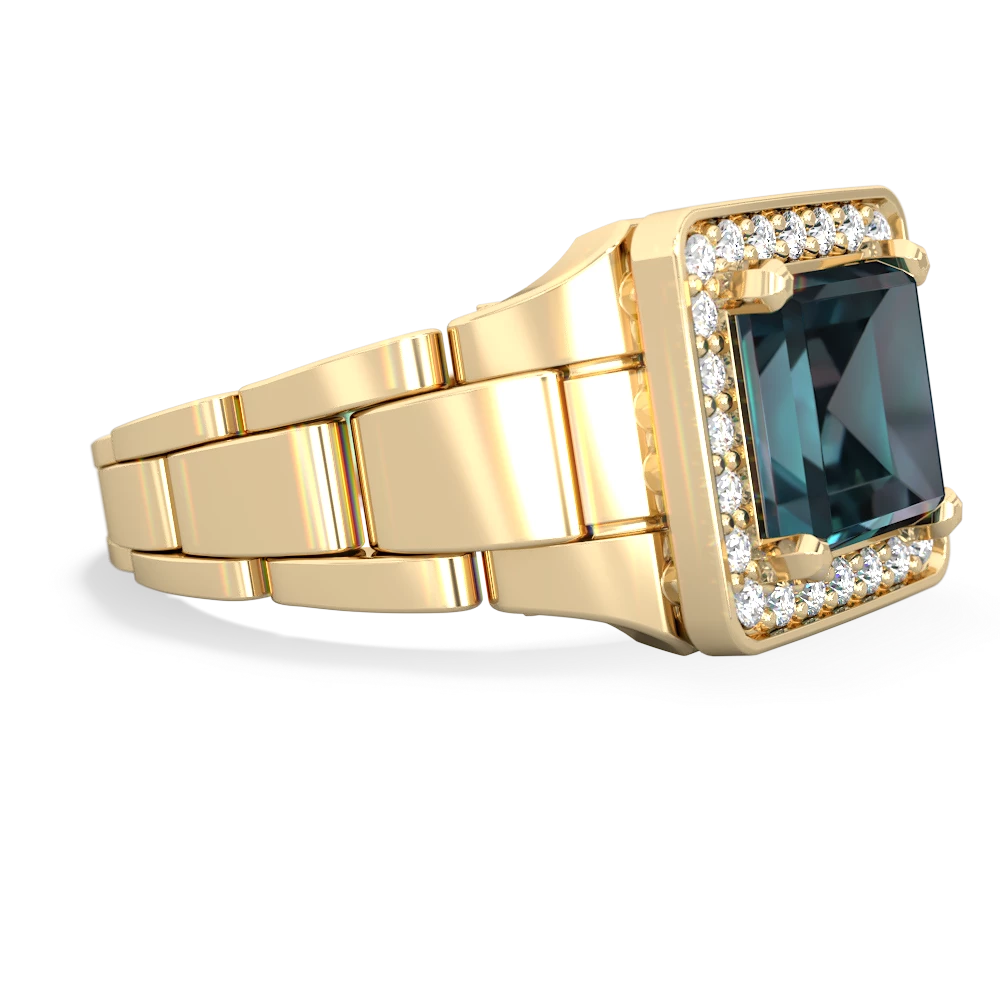 Alexandrite Men's Watch 14K Yellow Gold ring R0510