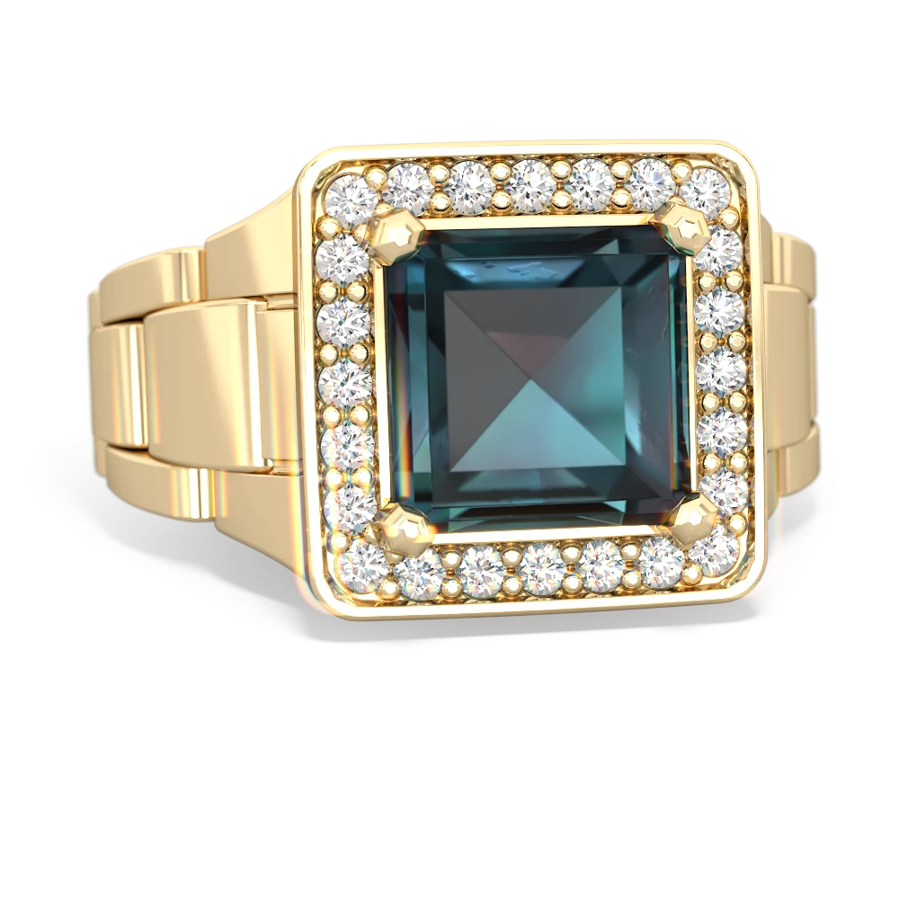 Alexandrite Men's Watch 14K Yellow Gold ring R0510