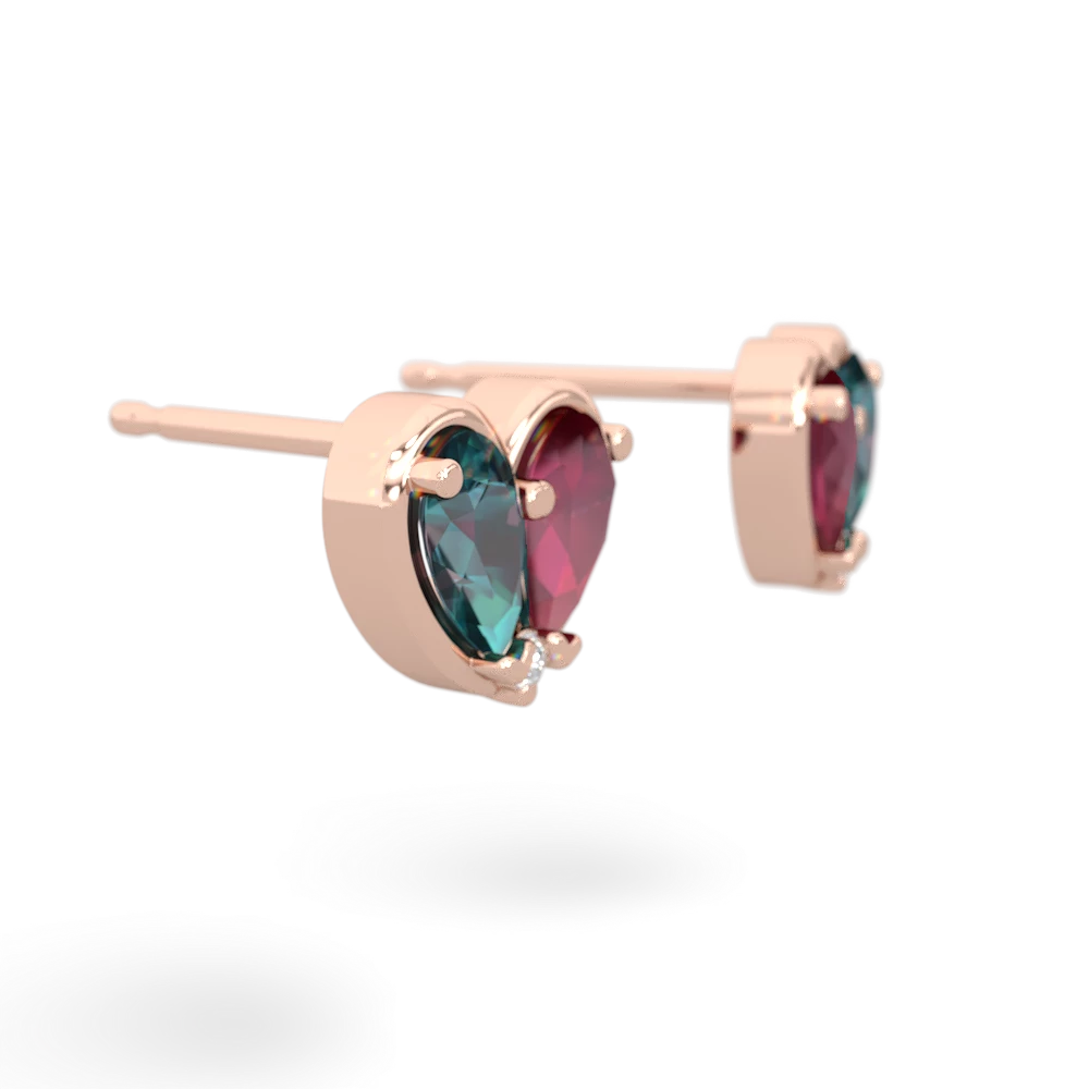 Alexandrite 'Our Heart' 14K Rose Gold earrings E5072