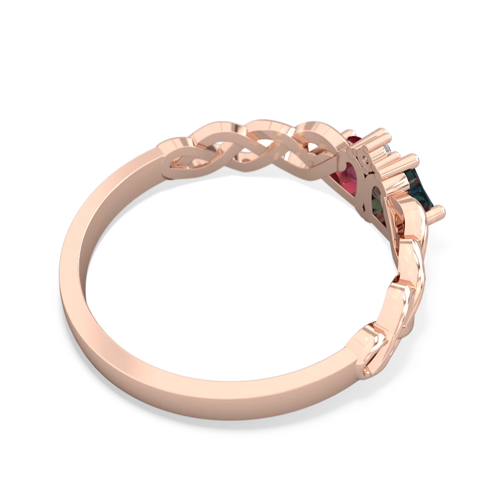 Alexandrite Heart To Heart Braid 14K Rose Gold ring R5870