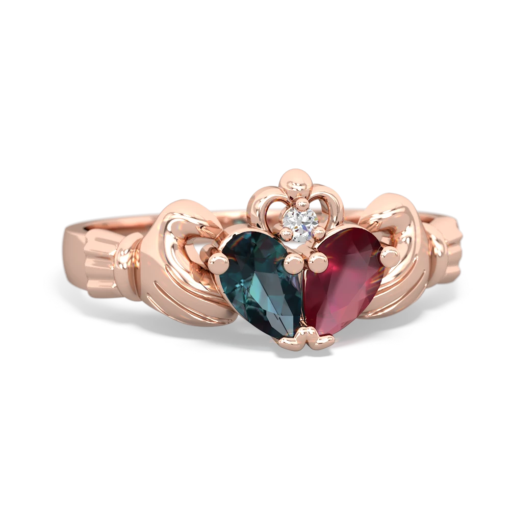 Alexandrite 'Our Heart' Claddagh 14K Rose Gold ring R2388