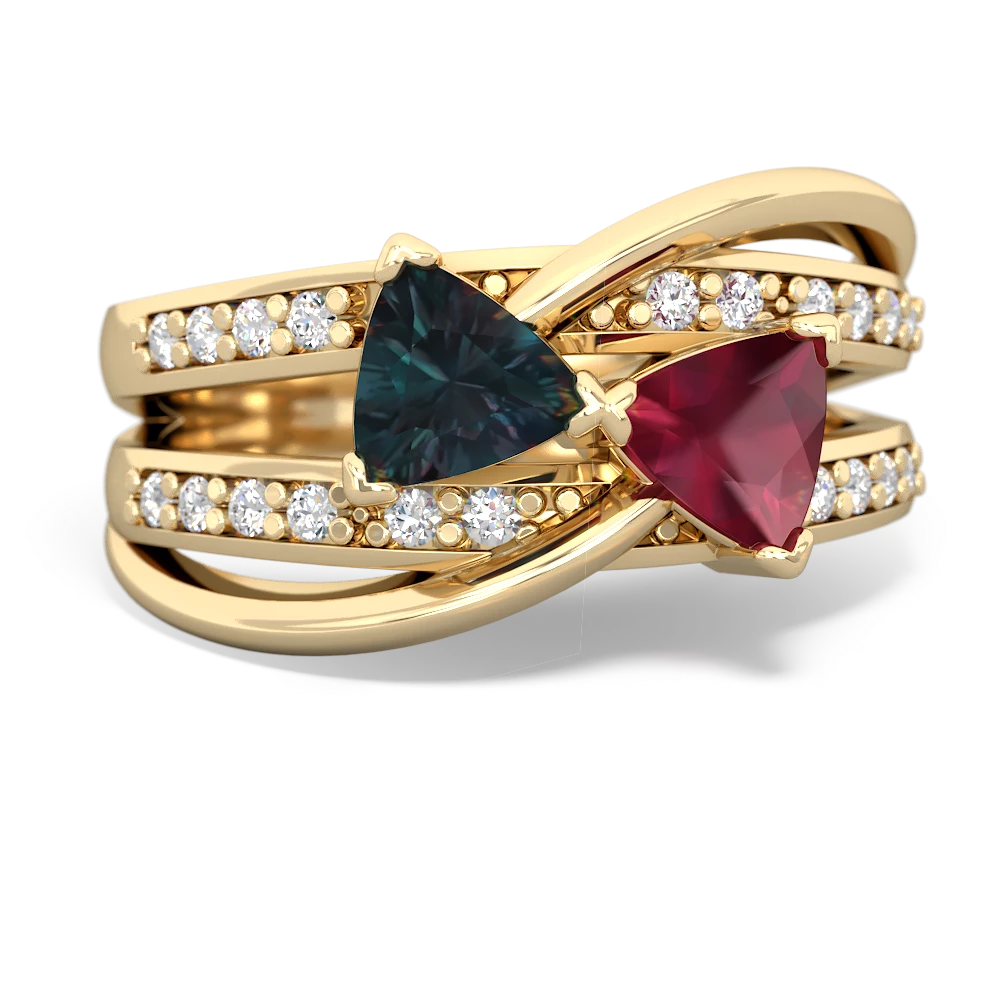 Alexandrite Bowtie 14K Yellow Gold ring R2360