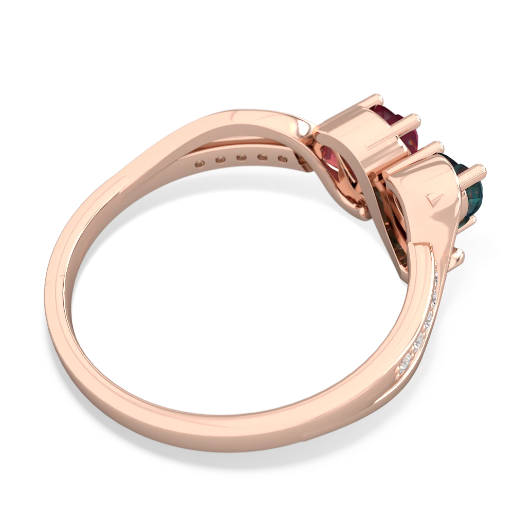 Alexandrite Side By Side 14K Rose Gold ring R3090