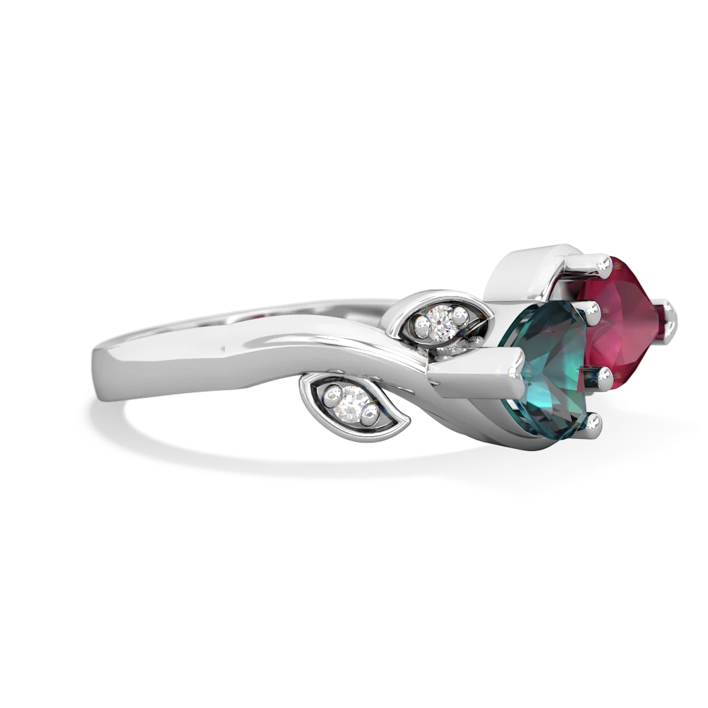 Alexandrite Floral Elegance 14K White Gold ring R5790