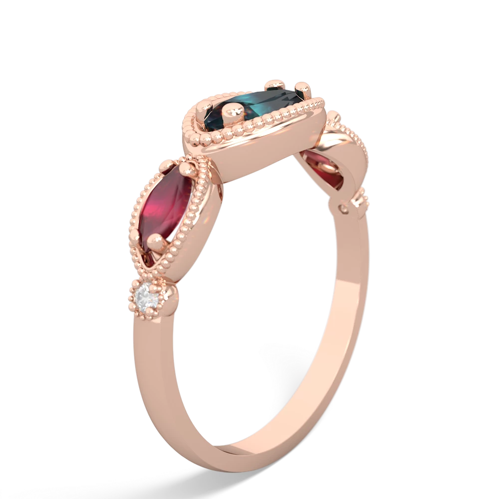 Alexandrite Milgrain Marquise 14K Rose Gold ring R5700