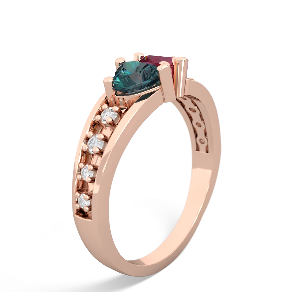 Alexandrite Heart To Heart 14K Rose Gold ring R3342